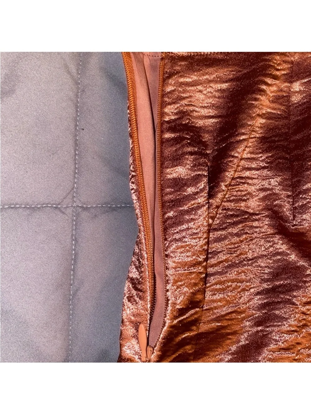 Express Copper Satin Mini Skirt